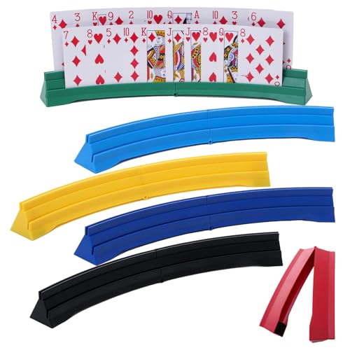 Pack of 6 Foldable Card Holders for Kids & Game Players, Collapsible Playing Card Cases