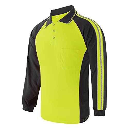 Safety Shirt High Visibility Short Long Sleeve Reflective Polo Shirts, Work T Shirts for Men Construction