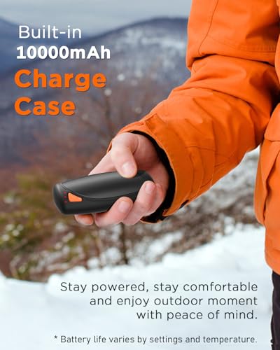 VIMWING Black Rechargeable Hand Warmers with Power Bank Case - Dual-Sided, 14,000mAh, Portable, Long Battery Life, Ideal for Men Women, Gifts