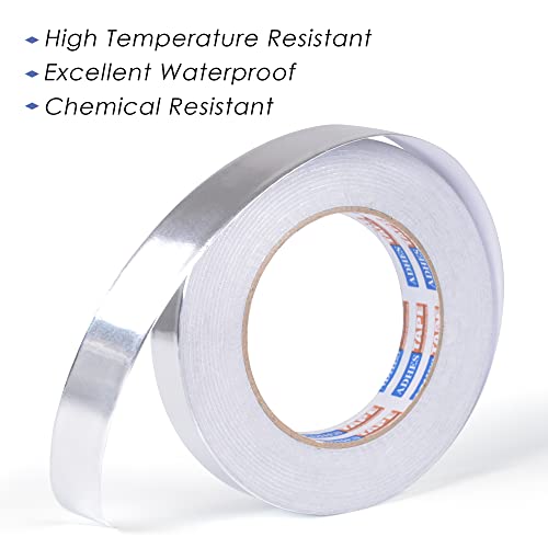 ADHES Foil Tape Aluminum Tape Heat Resistant Tape Metal Duct Tape, 0.78 inch x164 Feet, for HVAC, Repair Sealing and Insulation