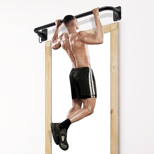Heavy Duty 36" Wall Mount Pull Up Bar - Black, 500 lb Capacity