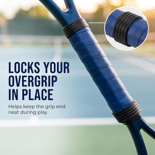Tennis Racket Overgrips - Set of 5 Black Rubber Bands