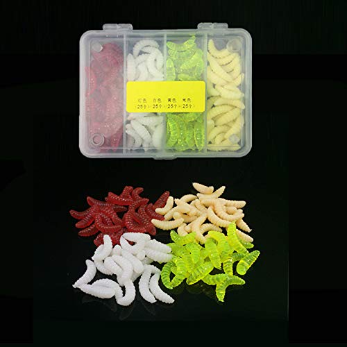100pcs Soft Plastic Fishing Worms for Bass and Trout Lures