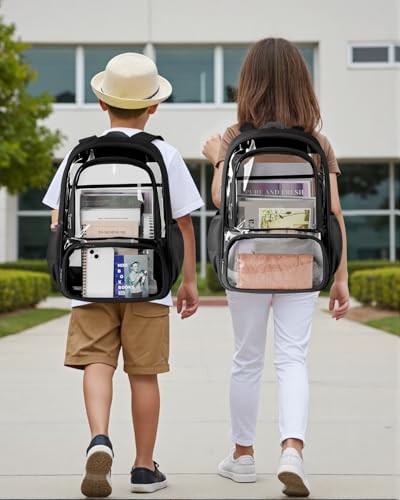 Clear Backpack with Reinforced Straps for 15.6" Laptop - Unisex