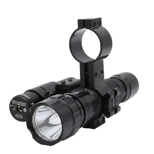 Tactical Flashlight Green Dot Sight Scope Combo with Rings Mount for Rifle Shotgun