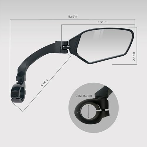 Adjustable Handlebar Bike Mirrors - HD Shatterproof, 360° Rotatable, A Pair