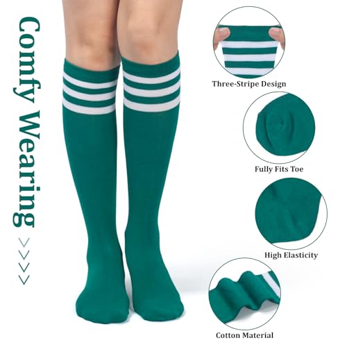 Sweatbands and Striped Socks Set - Green/White Stripe