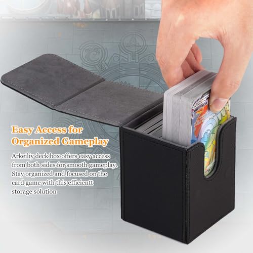 Card Deck Box for Collectible Trading Cards - 110+ Storage with Sleeves