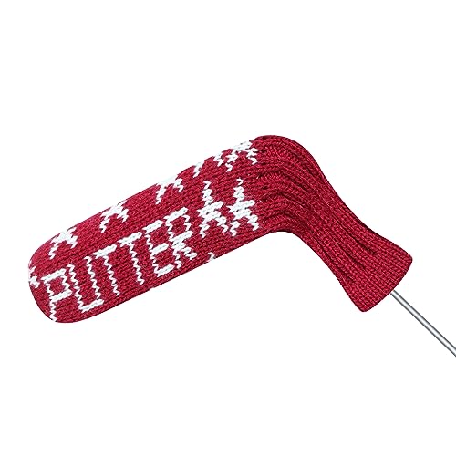 Professional Knitted Blade Putter Cover - Red Stars Design