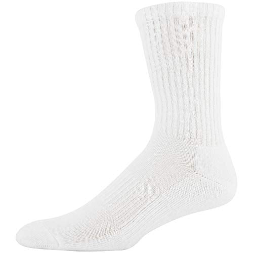 Gildan Men's Active Cotton Crew Socks 10-Pack White, Shoe Size 6-12