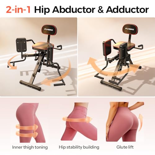 2-in-1 Hip Abductor & Adductor Machine for Home Gym - Adjustable Resistance