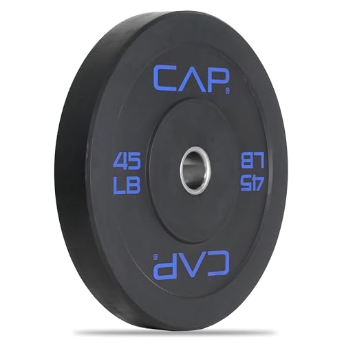 45lbs Rubber Olympic Bumper Plate - Single for Home Gym