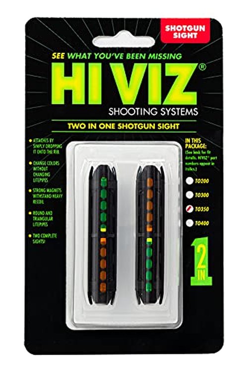 HIVIZ unisex adult Shotgun HIVIZ Sight Systems Magnetic Combo Sight 330 to 355 , Green & Orange, One Size US