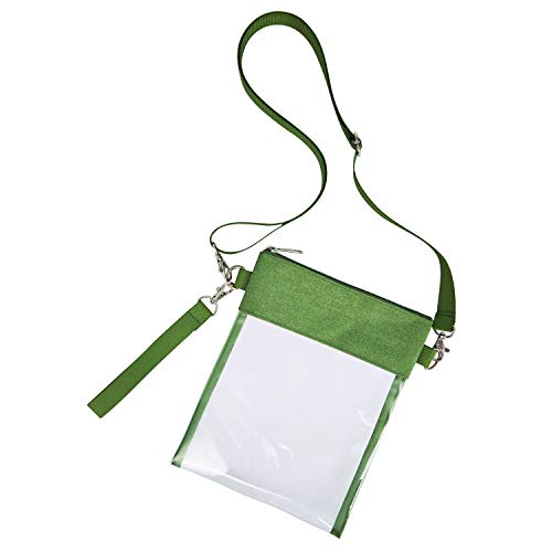 Clear Crossbody Bag - Stadium Approved Transparent Purse - Green