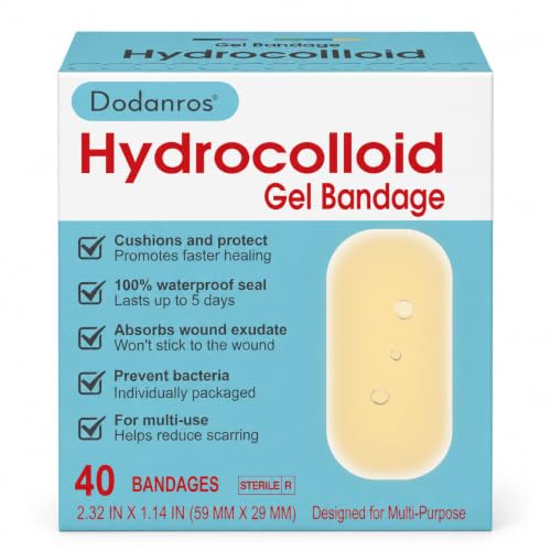 Hydrocolloid Wound Bandages - Fast Healing, Waterproof, 40 Count
