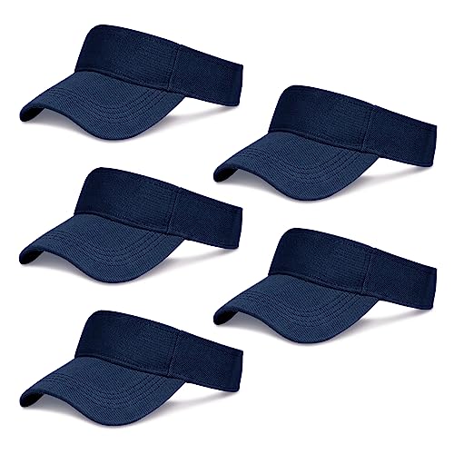 Adjustable Sport Visors Sun Hats - Navy Blue, One Size