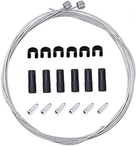 Bike Brake Cable and Housing Set - 1.8m Cables, 3m Housing, Gray