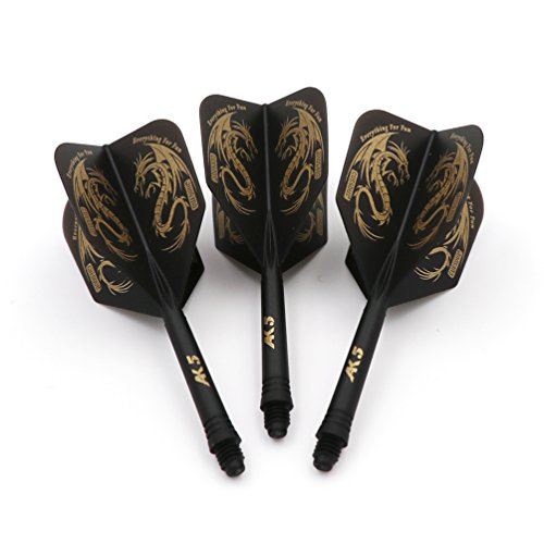 Integrated Dart Flight and Shafts - Black Dragon Size M-28mm