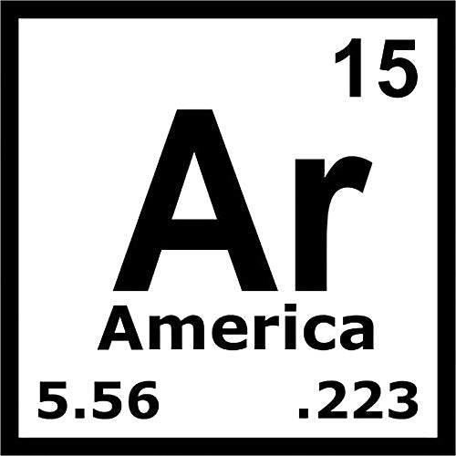 Second Amendment Periodic Table AR Vinyl Decal - 3 Inch Waterproof Sticker
