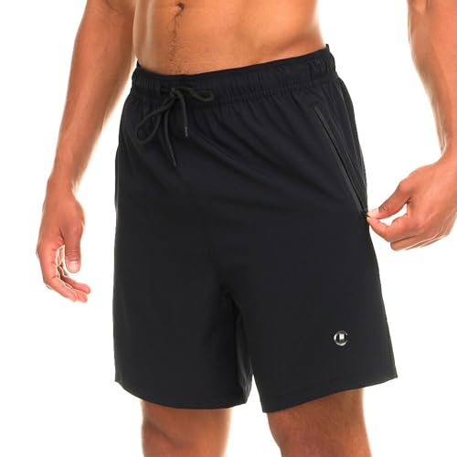 Champion Men's 7" Board Shorts with Compression Liner – Black, Medium