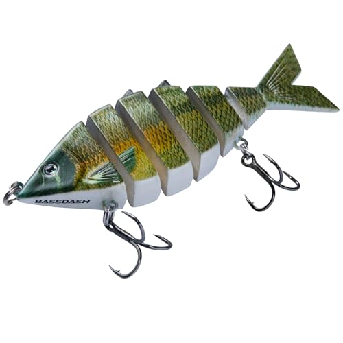 Multi Jointed Fishing Lure - Bone Swimbait for Bass Trout Bluegill Pike - Lake Chub 3.7in/0.66oz