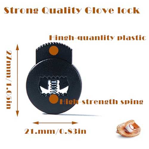 12 Pack Baseball Glove Lace Locks - Adjustable No Tie Elastic Locks
