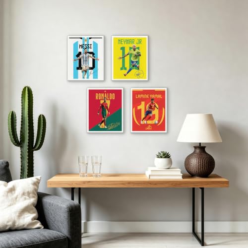 Soccer Wall Art Poster Set - 5 Unframed Prints, 8x10 Inches - Multicolor 1545