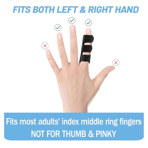 QiiMyyo Finger Splint 4-Pack Universal Trigger Finger Immobilization, Black