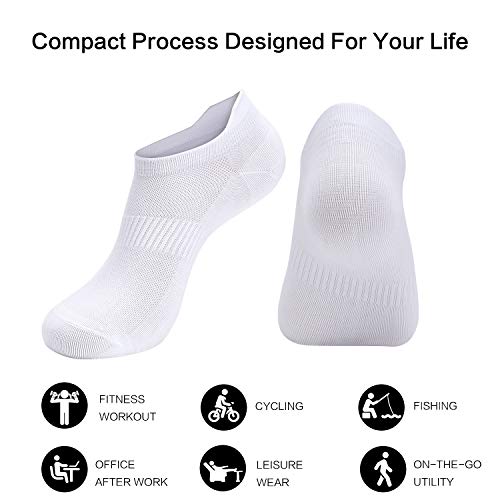 7-9/12 Pairs White Ankle Socks Women & Men No Show Low Cut with Tab