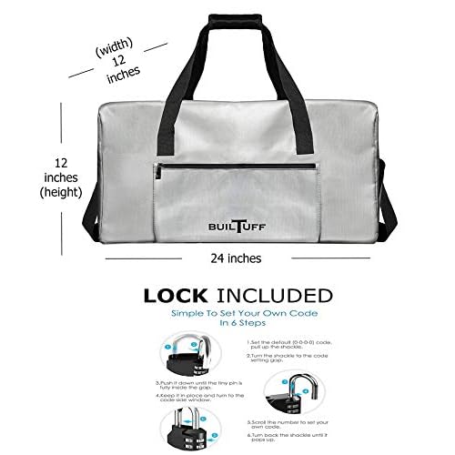 The Original Fireproof and Waterproof Duffel Bag, Extra Large Fireproof Bag for Valuables, Fireproof Safe Storage Bag (Grey)