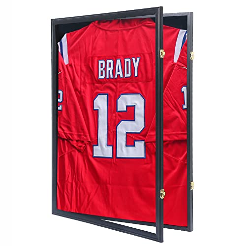 Jersey Frame Display Case - Black Shadow Box with UV Protection