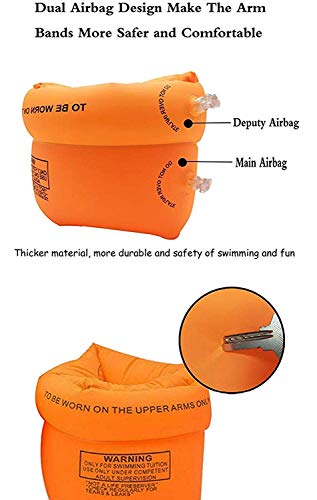 Jiareet 4-6 Pack Inflatable Water Arm Floaties for Kids & Adults - Safety Swim Bands with 3 Colors