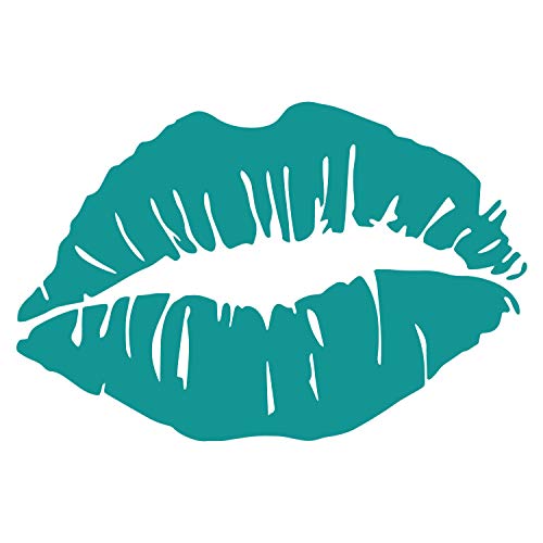 Lips Kiss Vinyl Decal Sticker - 5.5-Inch Teal for Cars & More