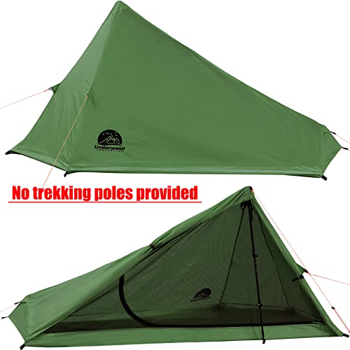 Underwood Aggregator 1-Person Ultralight Trekking Pole Tent - Green, No Poles