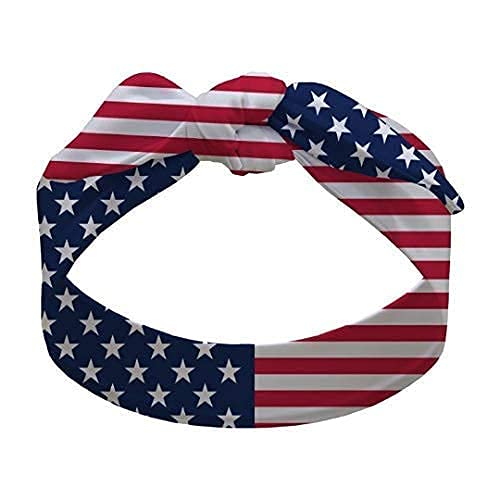 Patriotic Red White and Blue Stars and Stripes Tie Headband