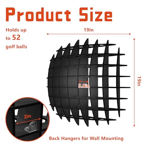 Montex Black Golf Ball Wall Mount Display Case - Stylish Collection Holder