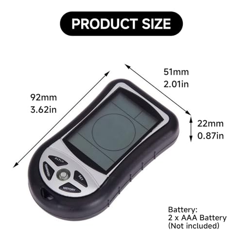 8-in-1 Digital Altimeter, Compass, Thermometer & Barometer for Hiking