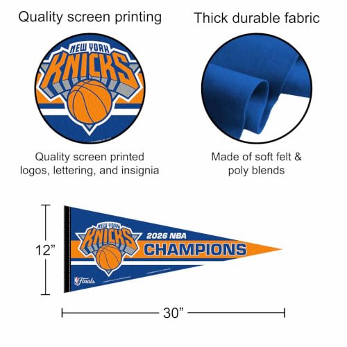 New York Knicks NBA Champions Pennant Flag - 12x30 Inch