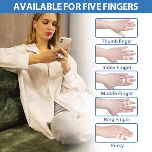 Adjustable Finger Brace - 5 PCS Breathable Trigger Finger Splint - One Size Beige