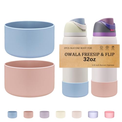 Silicone Boot for Owala FreeSip Water Bottle - Chambray/Pink Dusk
