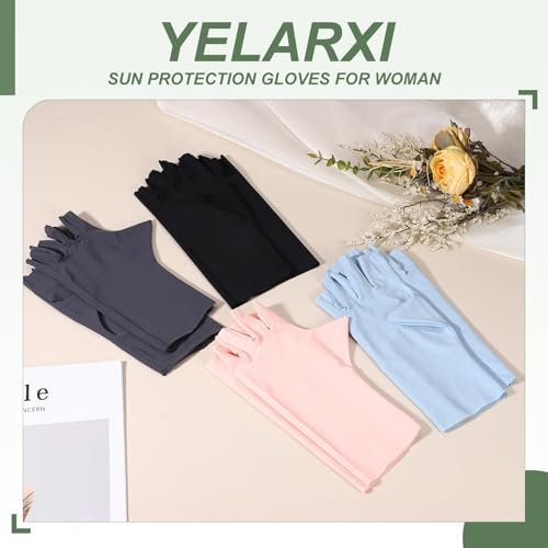 Sun Protection Gloves - Half Finger Breathable Touchscreen Gloves - Skin Tone
