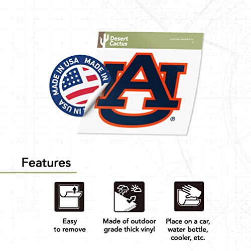 7x8.15in Auburn Tigers Vinyl Decal - Desert Cactus Official Fan Sticker