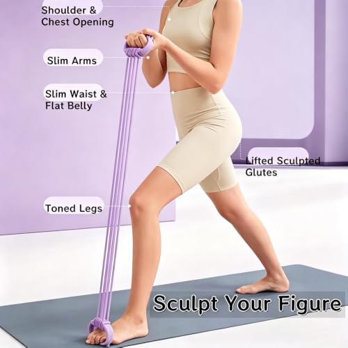 Figure 8 Resistance Band - Adjustable 15-90LBS, Purple