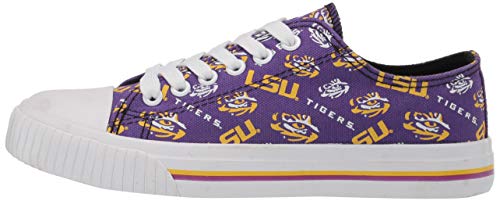 College Team Logo Low Top Canvas Sneakers - LSU Tigers