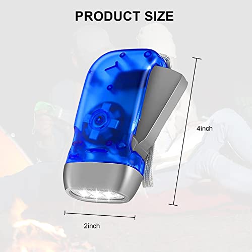 24 Pack Hand Crank LED Flashlights - No Batteries Emergency Portable Light