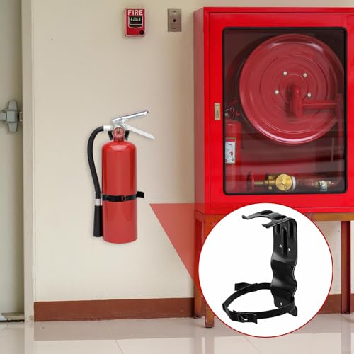 2pcs Home Fire Extinguisher Mount Bracket, 5 LB Metal Truck Fire Extinguisher Mounting Bracket, Mini Extinguishers Mount Holder Kit for Vehicle and Home