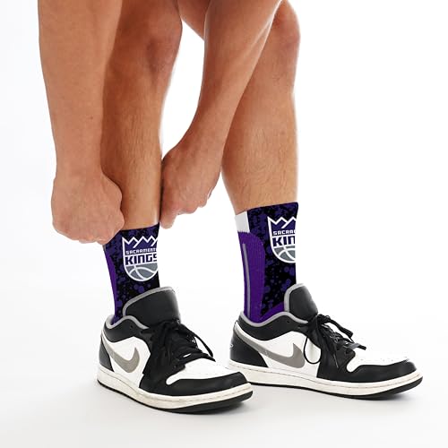 NBA Splatter Logo Crew Socks - Sacramento Kings - Youth Size