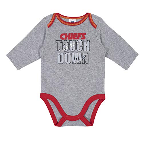 Kansas City Chiefs Baby Boys' Long Sleeve Bodysuit 2-Pack - 3-6 Months