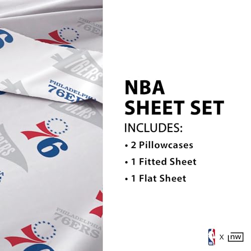 Philadelphia 76ers Full Size Sheet Set - Soft Team Logo Bedding