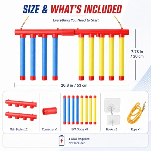 Reflex Drop Sticks Challenge - Adjustable Speed Catching Sticks, Red